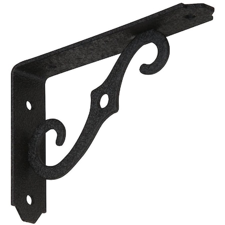 National 152 5 In. D. x 3-1/2 In. H. Black Steel Ornamental Shelf Bracket/Plant Hanger N229393